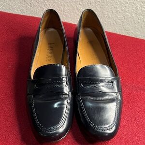 Lauren Ralph Lauren Vintage 6B Women's Black Leather Penny Loafers
